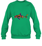 Womens Colourful Shark International dot day V Neck T Shirt Sweatshirt