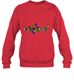 Womens Colourful Shark International dot day V Neck T Shirt Sweatshirt
