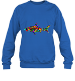Womens Colourful Shark International dot day V Neck T Shirt Sweatshirt