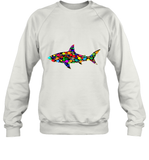 Womens Colourful Shark International dot day V Neck T Shirt Sweatshirt