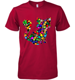 Womens Colourful Cat International dot day V Neck T Shirt Premium Men's T-Shirt