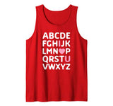 ABC I Love You Teachers Kids Parents Valentine’s Day Tank Top