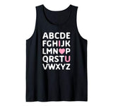 ABC I Love You Teachers Kids Parents Valentine’s Day Tank Top