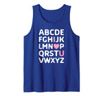 ABC I Love You Teachers Kids Parents Valentine’s Day Tank Top