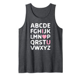 ABC I Love You Teachers Kids Parents Valentine’s Day Tank Top