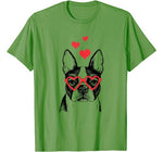 American Boston Terrier Funny Cute Dog Valentine Gift Heart T-Shirt