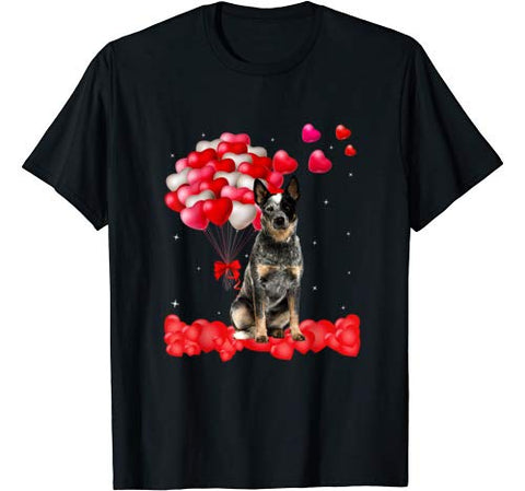 Australian Cattle Valentine’s Day Outfit Heart Dog Lover T-Shirt