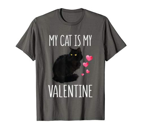 Black Cat Shirt For Valentine’s Day My Cat Is My Valentine T-Shirt