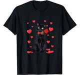 Black Cat Valentines T-Shirt Love Boys Girls Valentine Gift T-Shirt