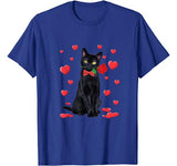 Black Cat Valentines T-Shirt Love Boys Girls Valentine Gift T-Shirt