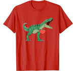 Boys Valentines Day Shirt Kids T-Rex Dinosaur I Steal Hearts