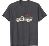Boys Vintage Truck Hearts Cute Valentine’s Day Kids Gift T-Shirt