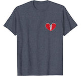 Broken Heart Love Break Up Sad Heartbroken Valentines T-Shirt