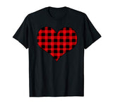 Buffalo Plaid Heart Valentine Day Tshirt
