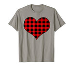 Buffalo Plaid Heart Valentine Day Tshirt