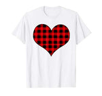 Buffalo Plaid Heart Valentine Day Tshirt