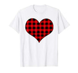 Buffalo Plaid Heart Valentine Day Tshirt
