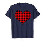 Buffalo Plaid Heart Valentine Day Tshirt