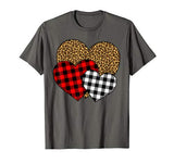 Buffalo Red Black Plaid And Leopard Hearts Valentine Day T-Shirt