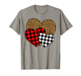 Buffalo Red Black Plaid And Leopard Hearts Valentine Day T-Shirt