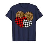 Buffalo Red Black Plaid And Leopard Hearts Valentine Day T-Shirt