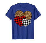 Buffalo Red Black Plaid And Leopard Hearts Valentine Day T-Shirt