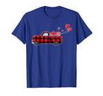 Buffalo Red Plaid Hearts Pickup Truck Cute Valentine’s Day T-Shirt