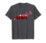 Buffalo Red Plaid Hearts Pickup Truck Cute Valentine’s Day T-Shirt