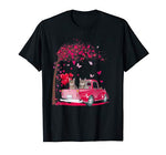 Cat Pink Truck Heart Tree Valentine’s Day Lover Gift T-Shirt