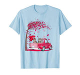 Cat Pink Truck Heart Tree Valentine’s Day Lover Gift T-Shirt
