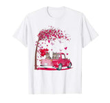 Cat Pink Truck Heart Tree Valentine’s Day Lover Gift T-Shirt