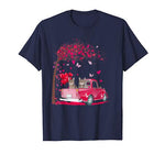 Cat Pink Truck Heart Tree Valentine’s Day Lover Gift T-Shirt