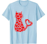 Cat Valentine Day A Lots Of Heart Cat Lover Valentines Gift T-Shirt