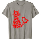 Cat Valentine Day A Lots Of Heart Cat Lover Valentines Gift T-Shirt