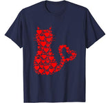 Cat Valentine Day A Lots Of Heart Cat Lover Valentines Gift T-Shirt
