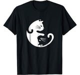 Cat Yin Yang Peace Loving Interconnected T-Shirt