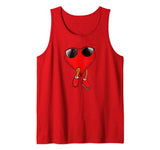 Cool Heart Sunglasses Cool Retro Valentines Day Gift Tank Top