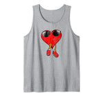 Cool Heart Sunglasses Cool Retro Valentines Day Gift Tank Top