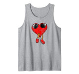 Cool Heart Sunglasses Cool Retro Valentines Day Gift Tank Top