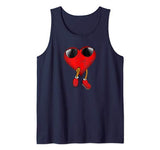 Cool Heart Sunglasses Cool Retro Valentines Day Gift Tank Top