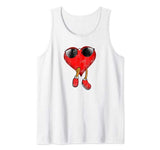 Cool Heart Sunglasses Cool Retro Valentines Day Gift Tank Top