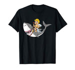 Cupid Riding Shark Valentine’s Day Funny Boys Girls Kids T-Shirt