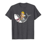 Cupid Riding Shark Valentine’s Day Funny Boys Girls Kids T-Shirt