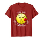 Cute Blow Kiss Heart Emoji Wink Happy Valentines Day T-Shirt