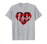 Cute Buffalo Lumberjack Plaid Heart Love Valentines Day T-Shirt
