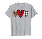 Cute Buffalo Lumberjack Plaid Leopard Valentines Day Heart T-Shirt