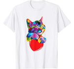 Cute Cat Gift for kitten lovers Colorful Art Kitty Adoption T-Shirt
