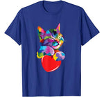 Cute Cat Gift for kitten lovers Colorful Art Kitty Adoption T-Shirt