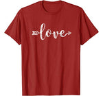 Cute Cursive Love Quote Valentines Day T Shirt Top For Women