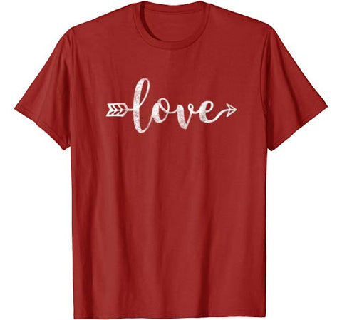 Cute Cursive Love Quote Valentines Day T Shirt Top For Women